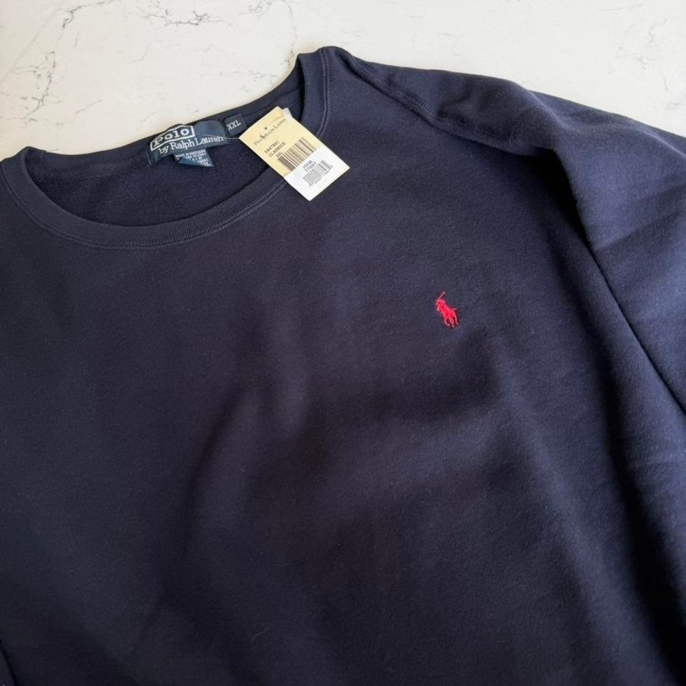 Polo Ralph Lauren Crewneck Sweatshirt Navy Red Pony XXL NWT Classic Pullover